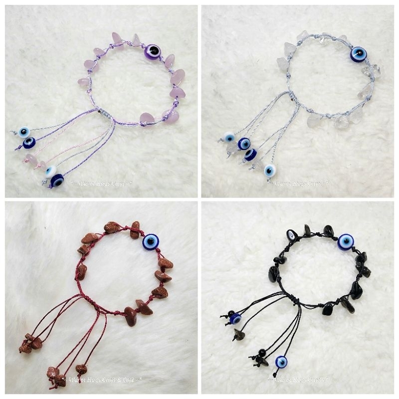 💥พร้อมส่ง‼️🇹🇭 EVIL EYE 🧿 Bracelet สร้อยข้อมือเชือก กำไลหินมงคล หินแท้ เสริมพลัง เครื่องประดับสายมู