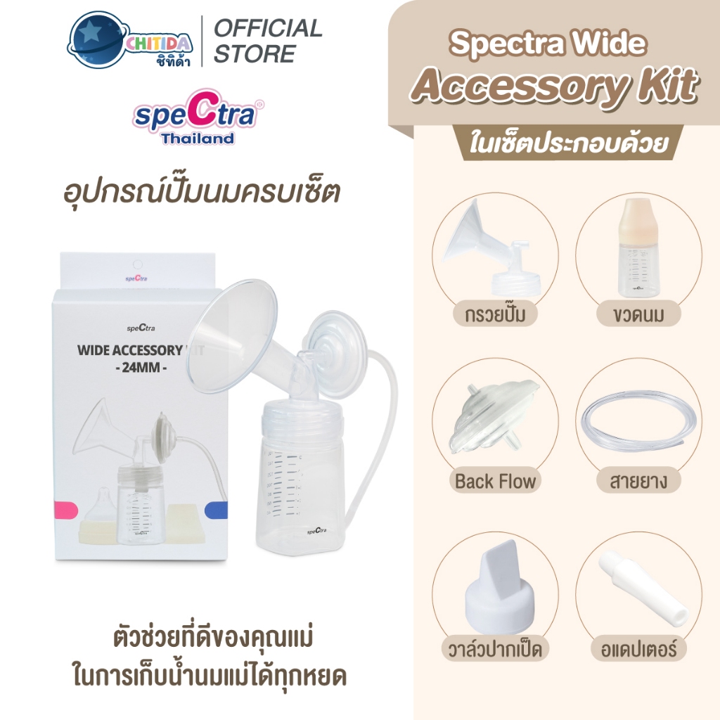 Spectra อุปกรณ์กรวยปั๊มนมครบชุด 1 ข้าง สินค้าแท้ศูนย์ไทย ใช้กับ รุ่น Dual S,Compact, S1+, S2, 9+, M1