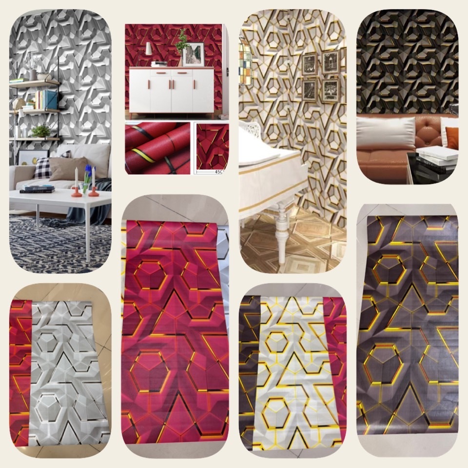 วอลเปเปอร์สติ๊กเกอร์ ลาย3d สินค้ามาใหม่ หน้ากว้าง45ยาว10เมตร  งานสวยมาก มีกาวในตัว