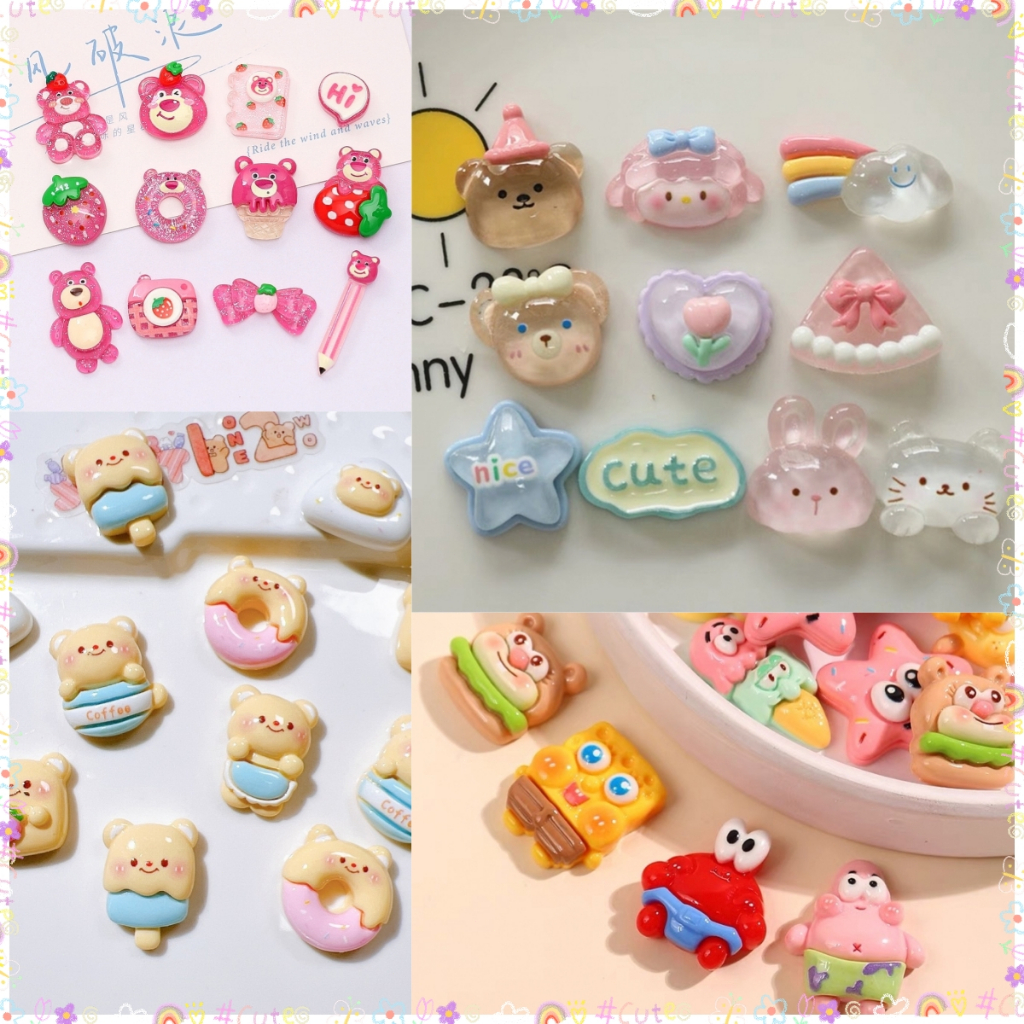 อุปกรณ์เสริมเรซิน DIY สติกเกอร์โทรศัพท์ การ์ตูนน่ารัก Phone Sticker หมี🍯🍯 อุปกรณ์เสริม ตกแต่งเคสโทรศัพท์ สติกเกอร์เรซิ่
