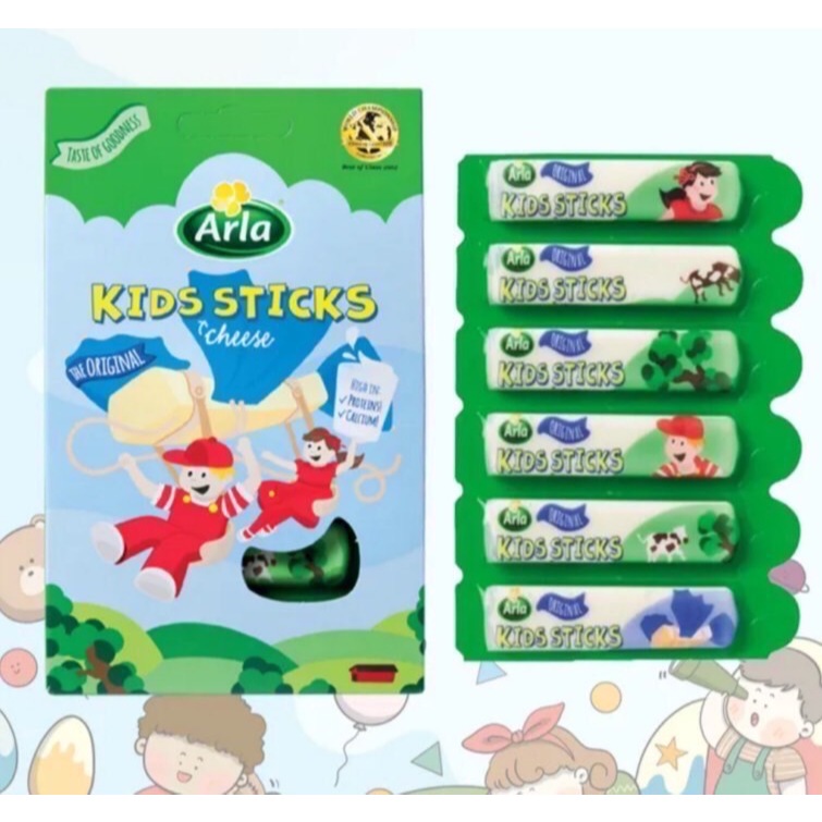Arla Cheese Kids Sticks ชีสเด็ก ชีสสติ๊ก เพิ่มน้ำหนัก ความสูง นำเข้าจากเดนมาร์ค หมดอายุ 01/27
