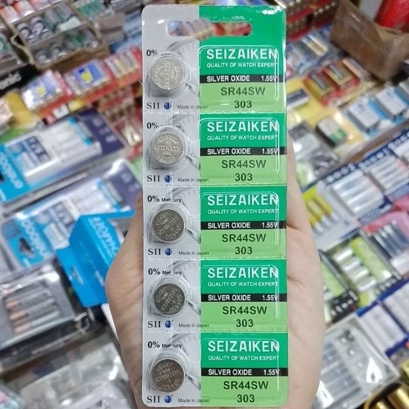 ถ่านกระดุม Seizaiken SR44SW, 303 1.55V ของแท้ Made in Japan