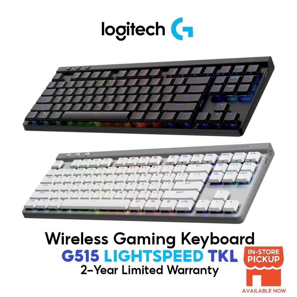 TH/ENคีย์บอร์ดเกมมิ่ง Logitech G515 Lightspeed TKL Wireless RGB Mechanical Gaming Keyboard - Tactile