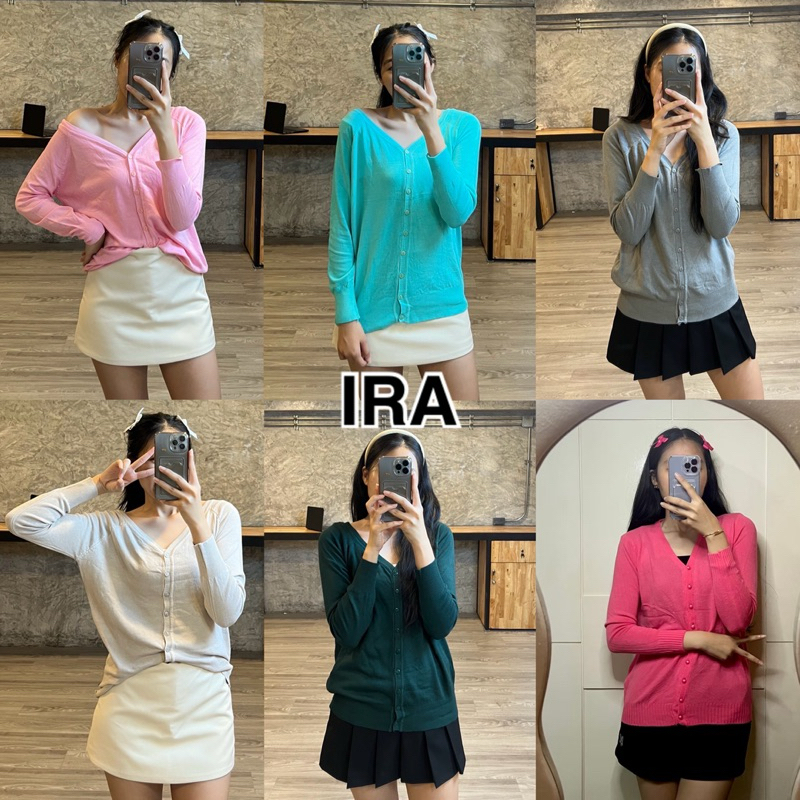 BY IRA 🌸พร้อมส่ง🌸 เสื้อกันหนาวไหมพรมคาร์ดิแกน ผ้าบางนุ่ม