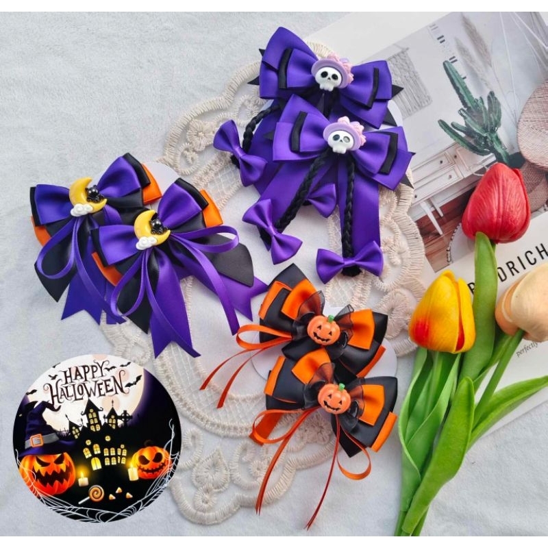 กิ๊บโบว์ติดผมHalloween (ราคา/1คู่)