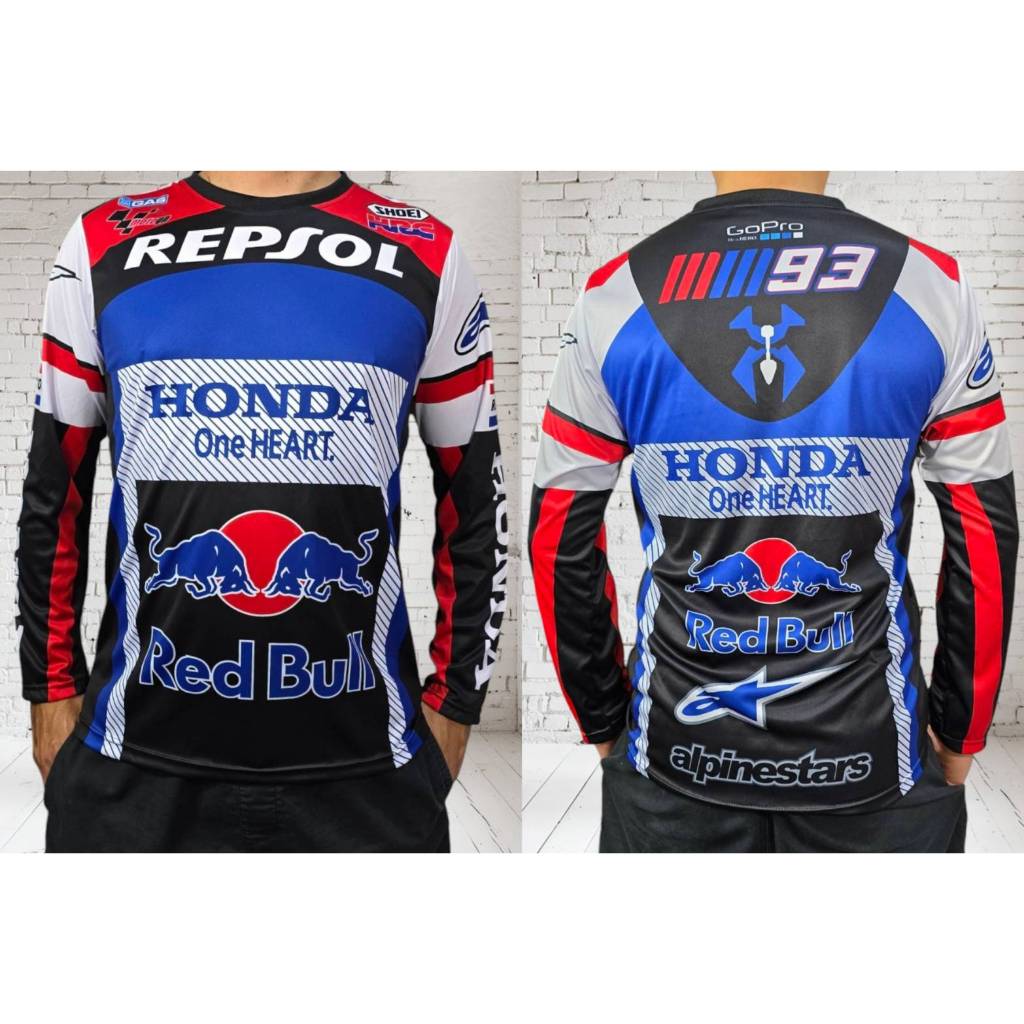เสื้อพิมพ์ลาย แขนยาว รถแข่งHonda