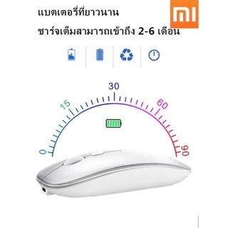 เมาส์ไร้สาย มีแบตในตัว ไร้เสียงคลิก Wireless Mouse มีบลูทูธ ใช้งานง่าย มีไฟสวยงาม น้ำหนักเบา ดีไซน์สวย