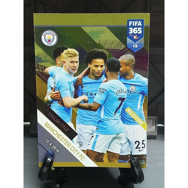 5th English Title Manchester City Milestone 15 Card FIFA 365 panini