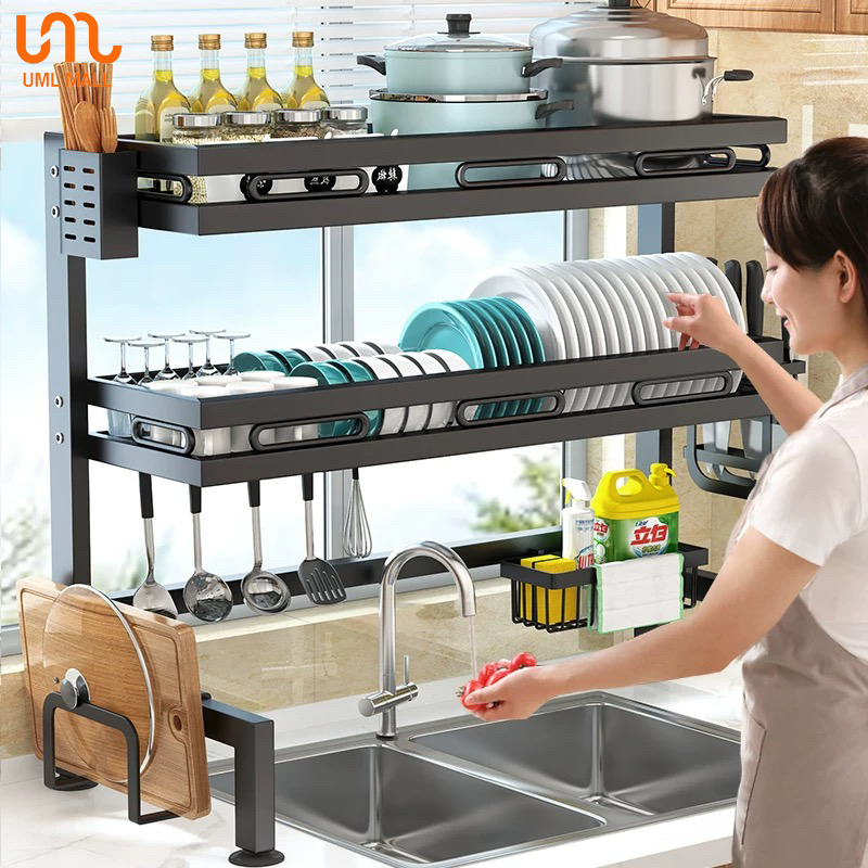 ชั้นวางจาน รุ่นอัพเกรด ที่วางจาน สแตนเลส คร่อมอ่างล้างจาน ชั้นวางของในครัว bowl rack รุ่นอัพเกรด