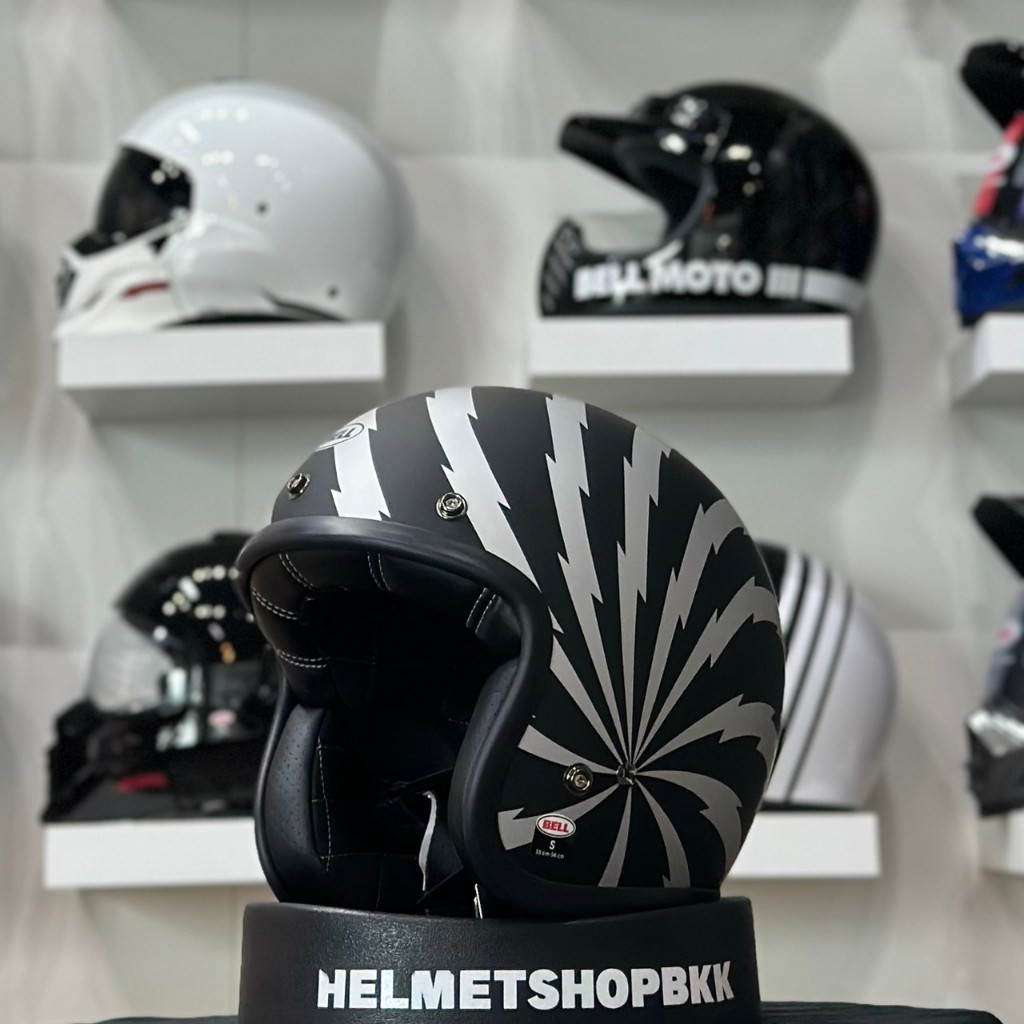 หมวกกันน็อคคลาสสิค BELL CUSTOM 500 SE VERTIGO MATTE BLACK/SILVER