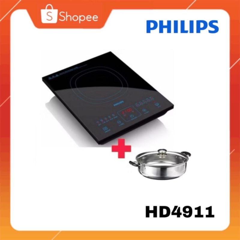 Philips เตาแม่เหล็กไฟฟ้า รุ่น HD4911 ขนาด 2100 วัตต์ ฟรี หม้อสแตนเลส