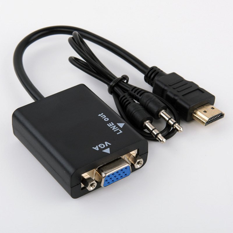 สายแปลงสัญญาณ HDMI TO VGA HDTV to VGA + audio Converter Adapter, HD1080p Cable Audio Output