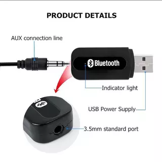 Bluetooth Adapter ไร้สายบลูทู ธ รับเสียง Dongle อะแดปเตอร์ 3.5mm แจ็คสเตอริโอส่งสัญญาณเสียง สำหรับ ลำโพงคอมพิวเตอร์โทรศั