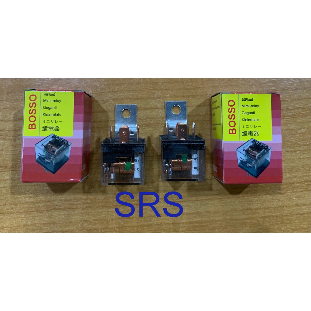 รีเลย์ Bosso Relay 12V 80A 1.8W 5 ขา  กันน้ำ ตัวใส มีไฟ 1-2 ตัว สำหรับรถยนต์ทุกรุ่น