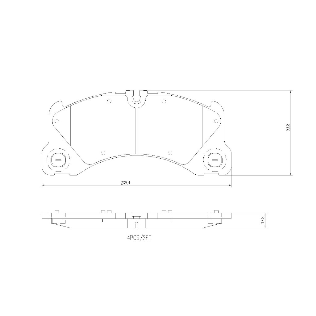 ผ้าดิสเบรคหน้า PORSCHE CAYENNE 9YA 9YB 2017- MACAN 95B 2018- PANAMERA 971 2020- YA 2023- BREMBO
