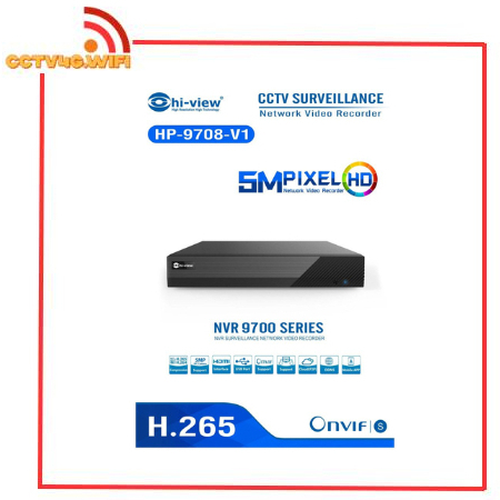 Hi-View HP-9708-V1 NVR จำนวน 8 ช่อง รองรับความคมชัดสูงสุด 6 ล้านพิกเซล
