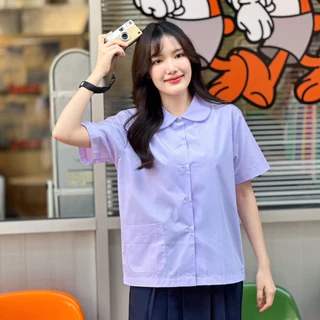 เสื้อนักเรียน คอบัว ตราละมุด เสื้อนักเรียนประถม ✅ฟรี ปักชื่อ✅