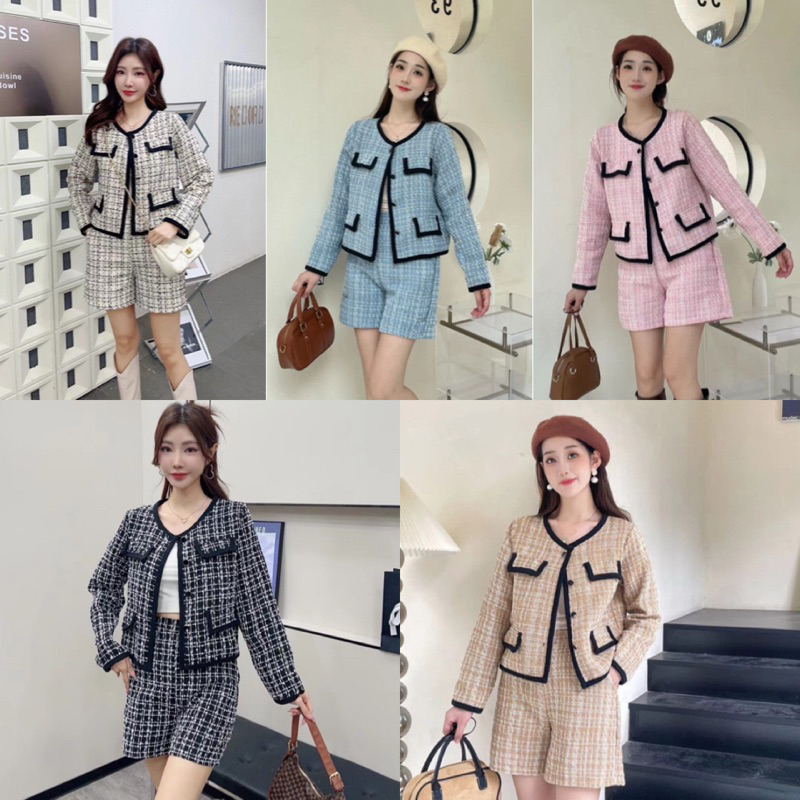 LILY งานนำเข้า เซ็ต 2 ชิ้น[เสื้อ+กางเกง] งานสวยไฮโซมาก ใส่ได้หลายแบบแมทช์ได้หลายลุค แนะนำเลยค่า