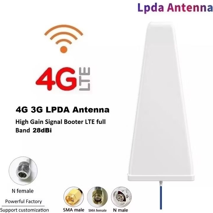 เสาอากาศ 5G 4G LPDA Antenna 28dBi Signal Booster Amplifier Outdoor 0.25M Cable