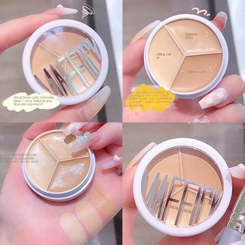SWEET MINTคอนซีลเลอร์เฉดดิ้ง เนื้อครีม พาเลท 3 โทนสี ปกปิดทุกร่องรอย(พร้อมส่งในไทย!!)