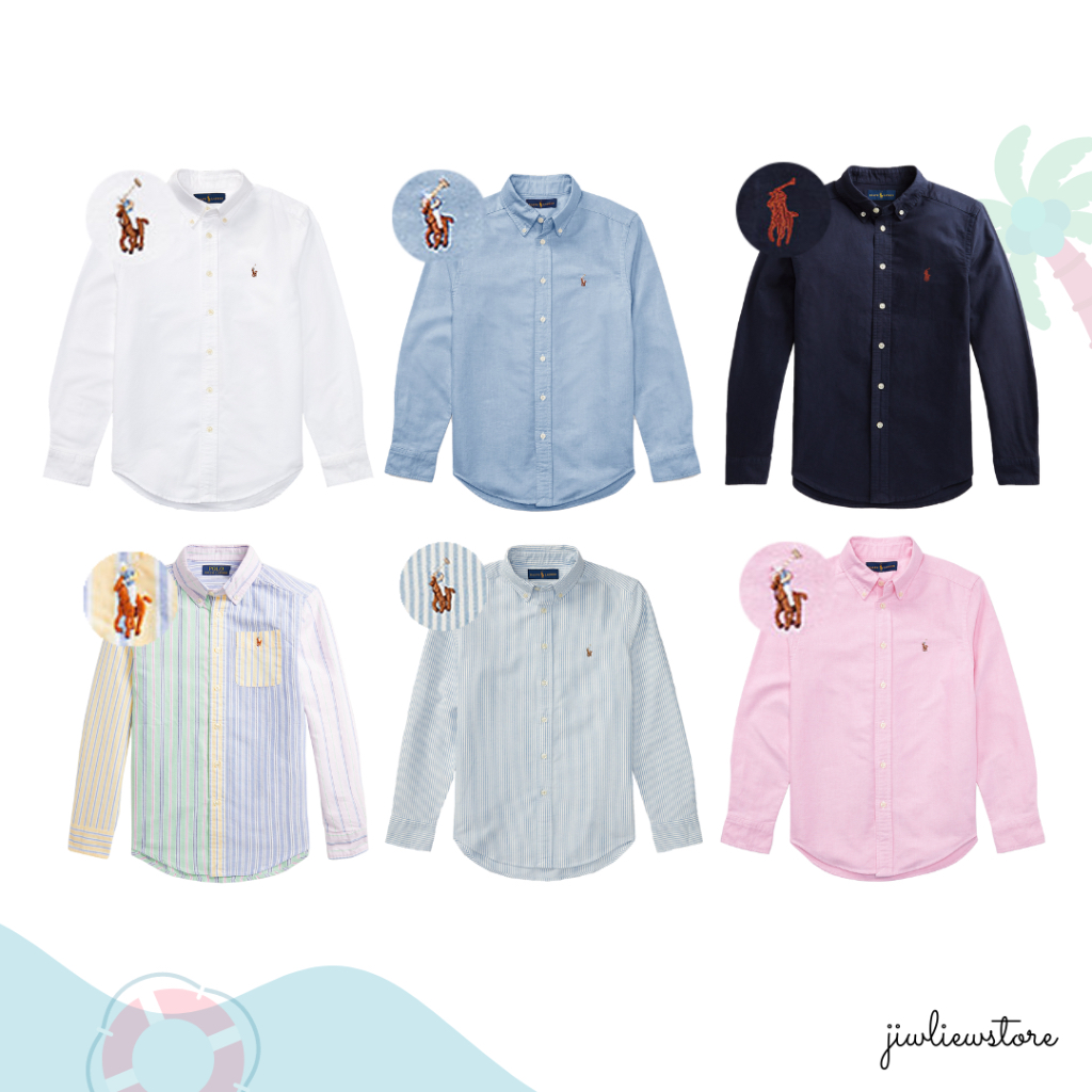 Ralph Lauren Oxford Shirt (Boy size) สินค้าแท้ ใหม่ ป้ายห้อย
