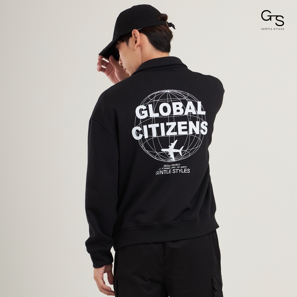 Gentle Styles เสื้อ Sweatshirt กันหนาว Global Citizens ทรง Oversized fit ผลิตจากผ้าฝ้าย 100% Cotton (Winter 2024)