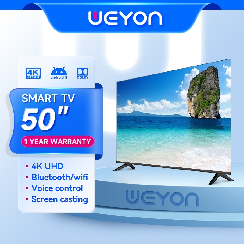 WEYON (50 นิ้ว/55 นิ้ว) 4K Ultra HD Android11.0SMART TV 4K Wifi/Youtube/Nexflix หน่วยความจำ 1.5 + 8G
