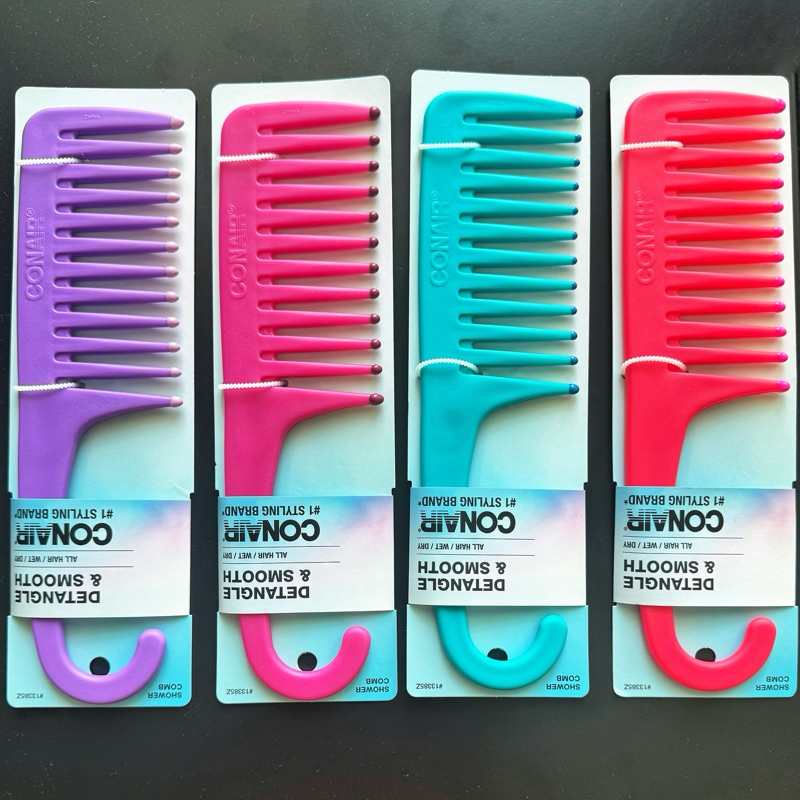 🐤แท้จาก USA🇺🇸 หวี Conair ผมดัด ลอนไม่แตก ลดผมพัน สางผมเปียก ไม่ขูดหนังศีรษะ Detangle & Smooth Shower Comb