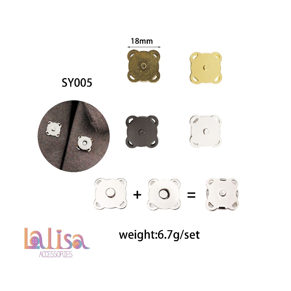 กระดุมแม่เหล็ก ปุ่มรูปดอกพลัม แบบเย็บ flower magnet button (D-2-G,SY005)
