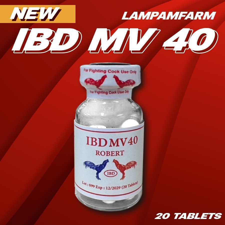 IBD MV40 ลำปำ 20 เม็ด/ขวด อาหารไก่ชน หัวอาหารไก่ชน