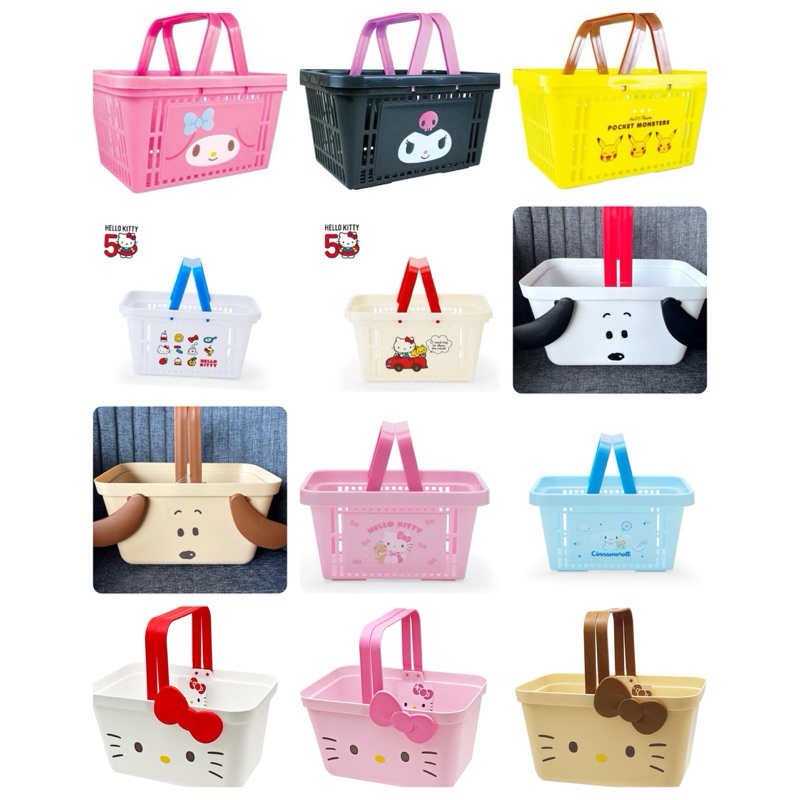 🎀ตะกร้า 12ลาย basket มีหูหิ้ว Sanrio Pokemon Sumikko จากญี่ปุ่นแท้100%🎀