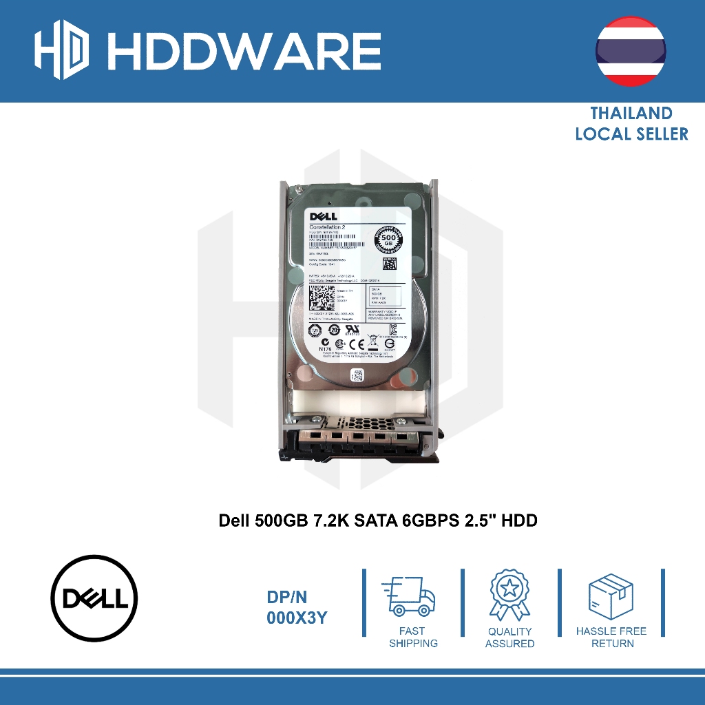 DELL 500B 7.2K 6Gbps SATA 2.5 HDD // 00X3Y // 000X3Y // ST9500620NS // 9RZ164-136