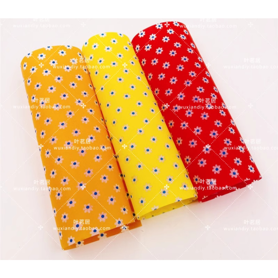 Wax Paper กระดาษไข กระดาษห่อขนม ดอกไม้สีสดใส  บรรจุแพคละ 50 แผ่น พร้อมส่ง