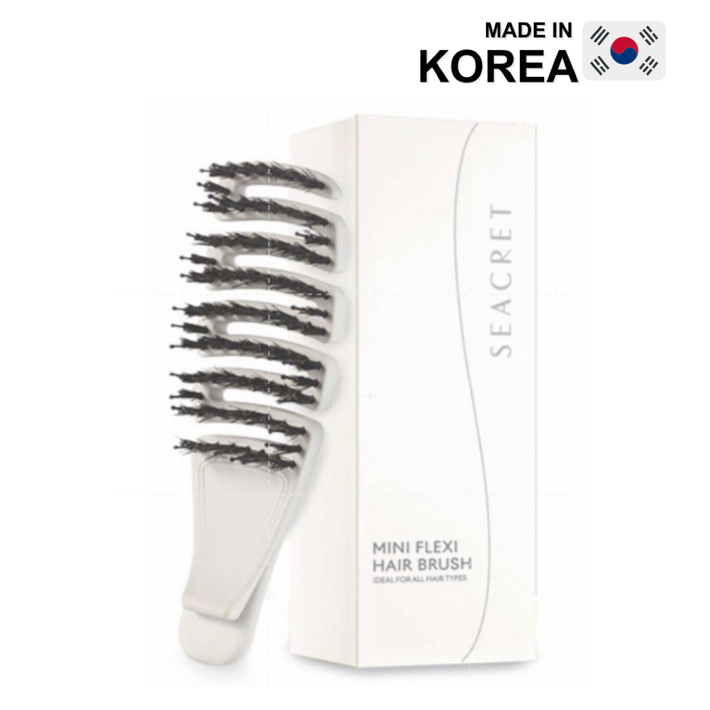 SEACRET Pro Styling mini flexi Hair Brush หวีขนหมูป่า ขนาดพกพา