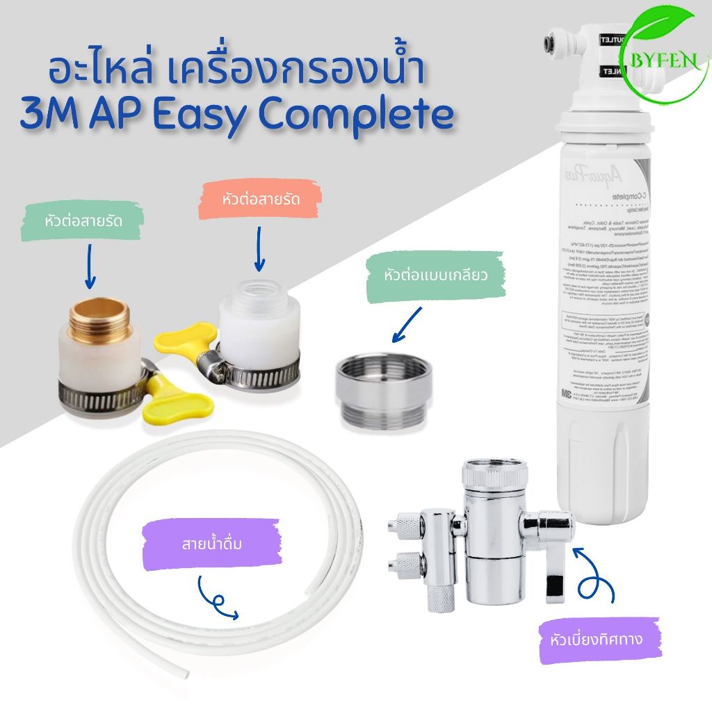 3m อะไหล่เครื่องกรองน้ำ หัวต่อก๊อก ท่อน้ำPE ขนาด 2หุน ข้อต่อ หัวแปลงก๊อก