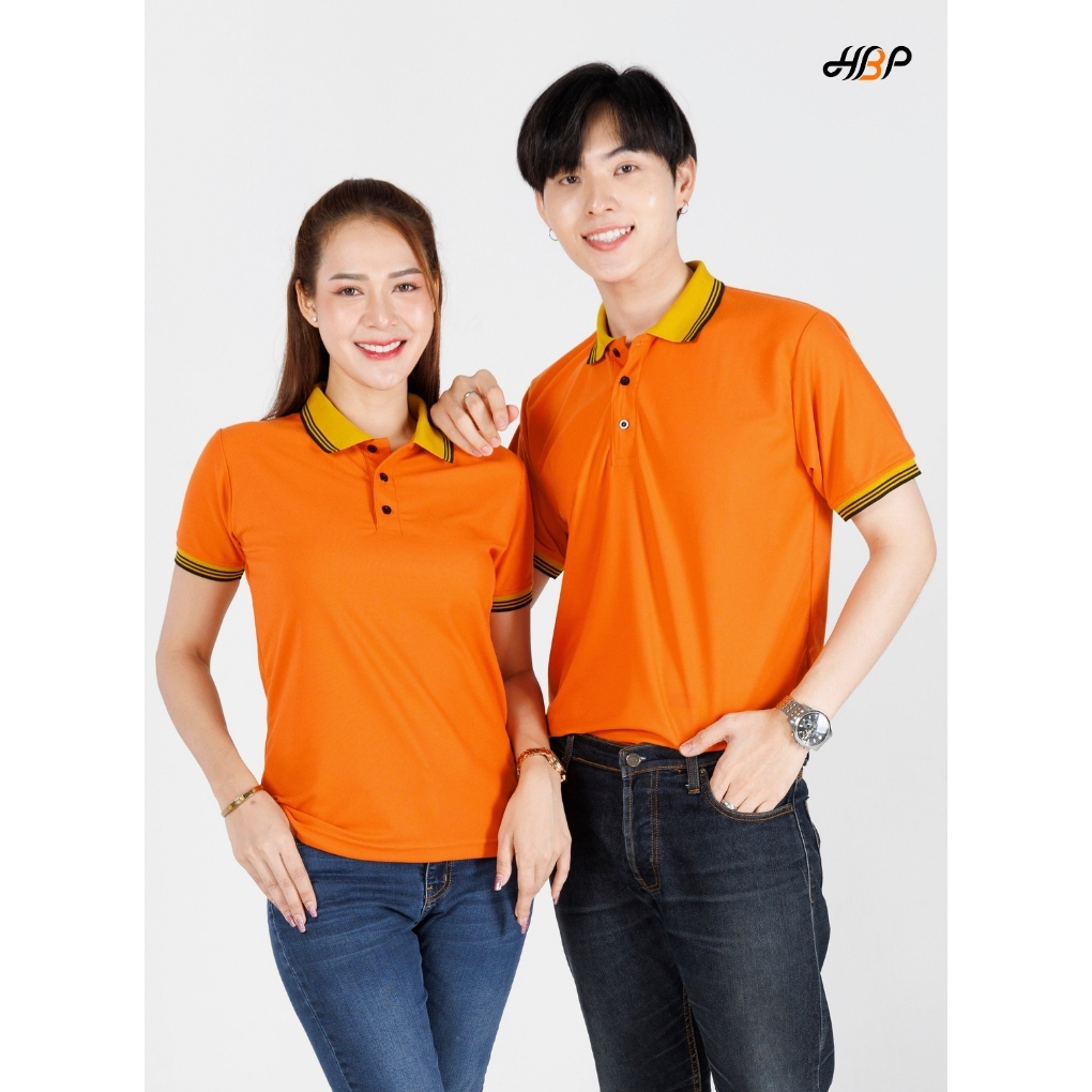 เสื้อโปโล สีส้มอิฐปกเหลืองไพรขลิบดำ แขนจั้ม ไม่มีกระเป๋า  ไม่ยืด ไม่ย้วย คงทน ไม่เสียทรง แม้ซักบ่อย  ราคาสุดคุ้ม