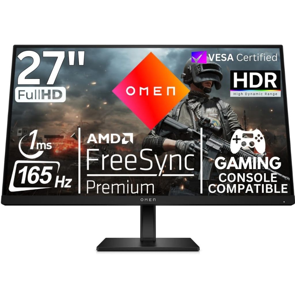 27" Gaming Monitor HP OMEN 27 IPS FHD 165Hz จอคอมพิวเตอร์ จอเกมมิ่ง