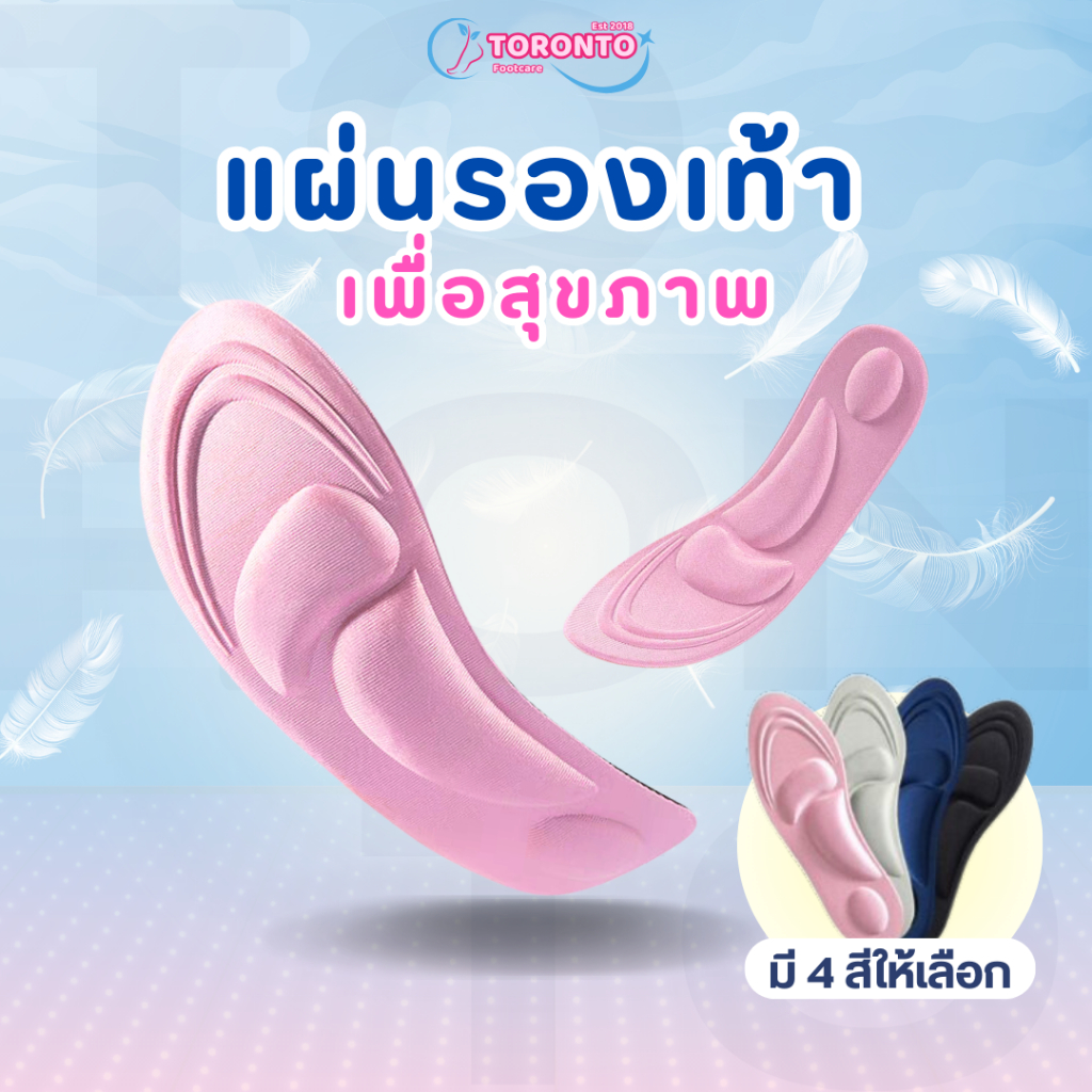 แผ่นรองเท้าเพื่อสุขภาพ แผ่นเสริมรองเท้าดูดซับแรงกระแทก ป้องกันการปวดเท้า ตัดขอบได้ตามไซส์ (1คู่)