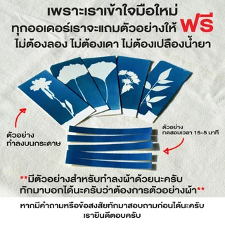 ชุดน้ำยาไซยาโนไทป์ Cyanotype แถมฟรีตัวอย่าง ภาพพิมพ์แสงอาทิตย์ทำเองได้ที่บ้านพร้อมคู่มือ