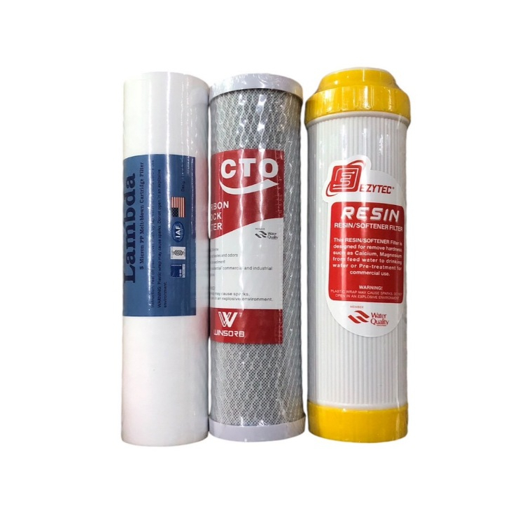 ไส้กรองน้ำ 3 ขั้นตอน Silvertec ครบชุด PP Carbon Resin เพื่อน้ำสะอาดในบ้าน