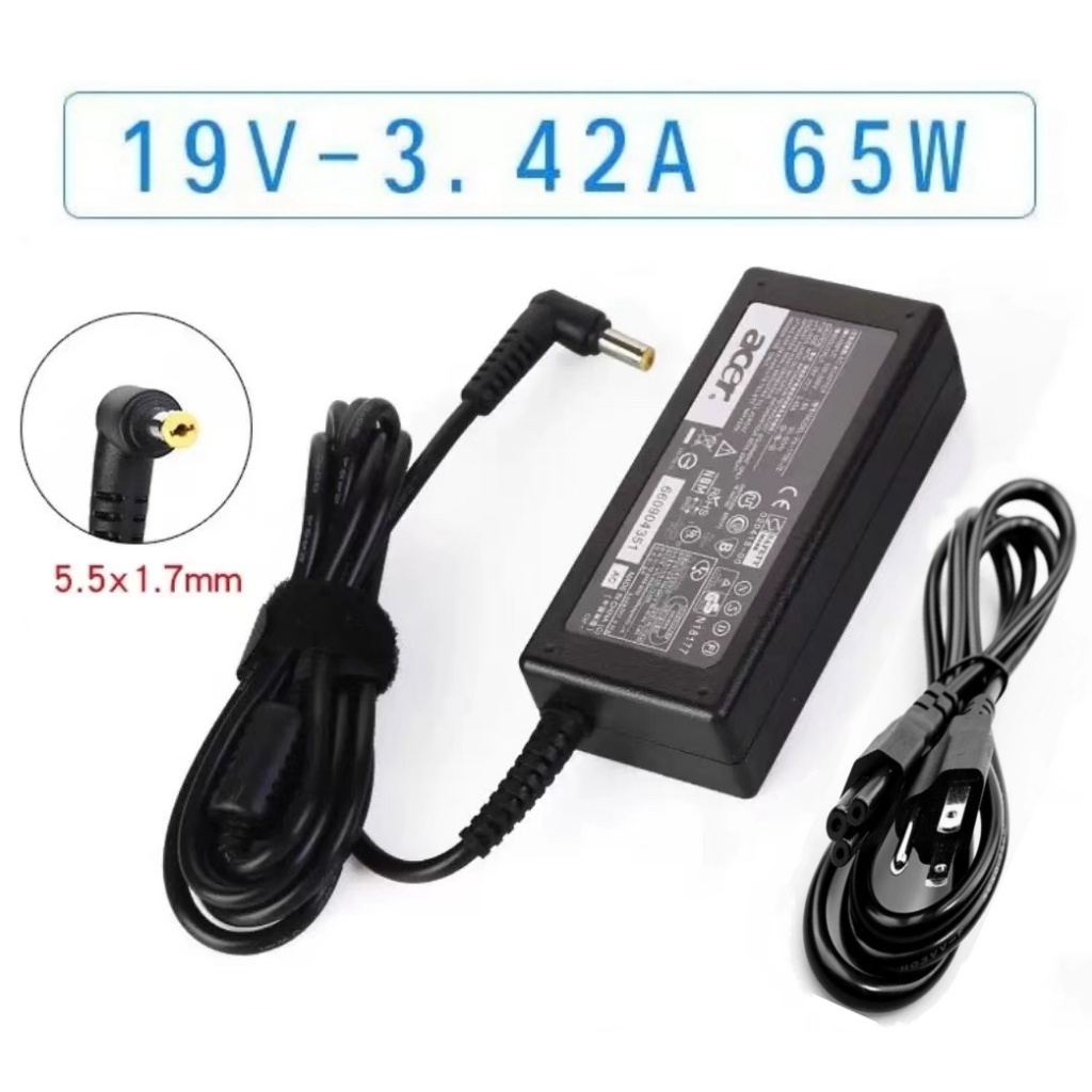 OEM Adapter Acer 19V3.42A 5.5x1.7mm (Black) หัวเหลือง