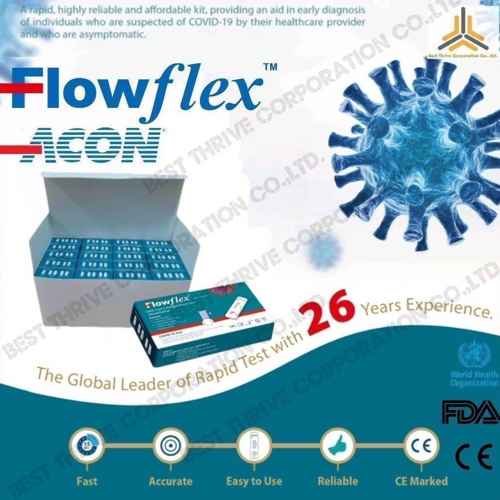 ATK ชุดตรวจโควิด-19 SAR-CoV-2 Antigen Rapid Test ยี่ห้อ Flowflex 2in1 (จมูก/น้ำลาย) SET 20 TEST ของแท้ ราคาถูก