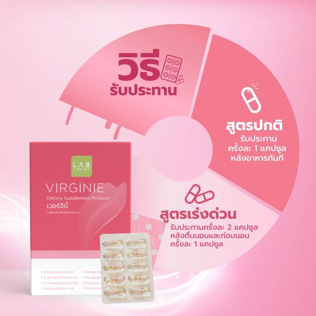 ผลิตภัณฑ์เสริมอาหารเวอร์จินี่ สูตรสุขภาพผู้หญิง ประกอบด้วยส่วนผสมของน้ำมันอีฟนิง พริมโรส thumbnail 7