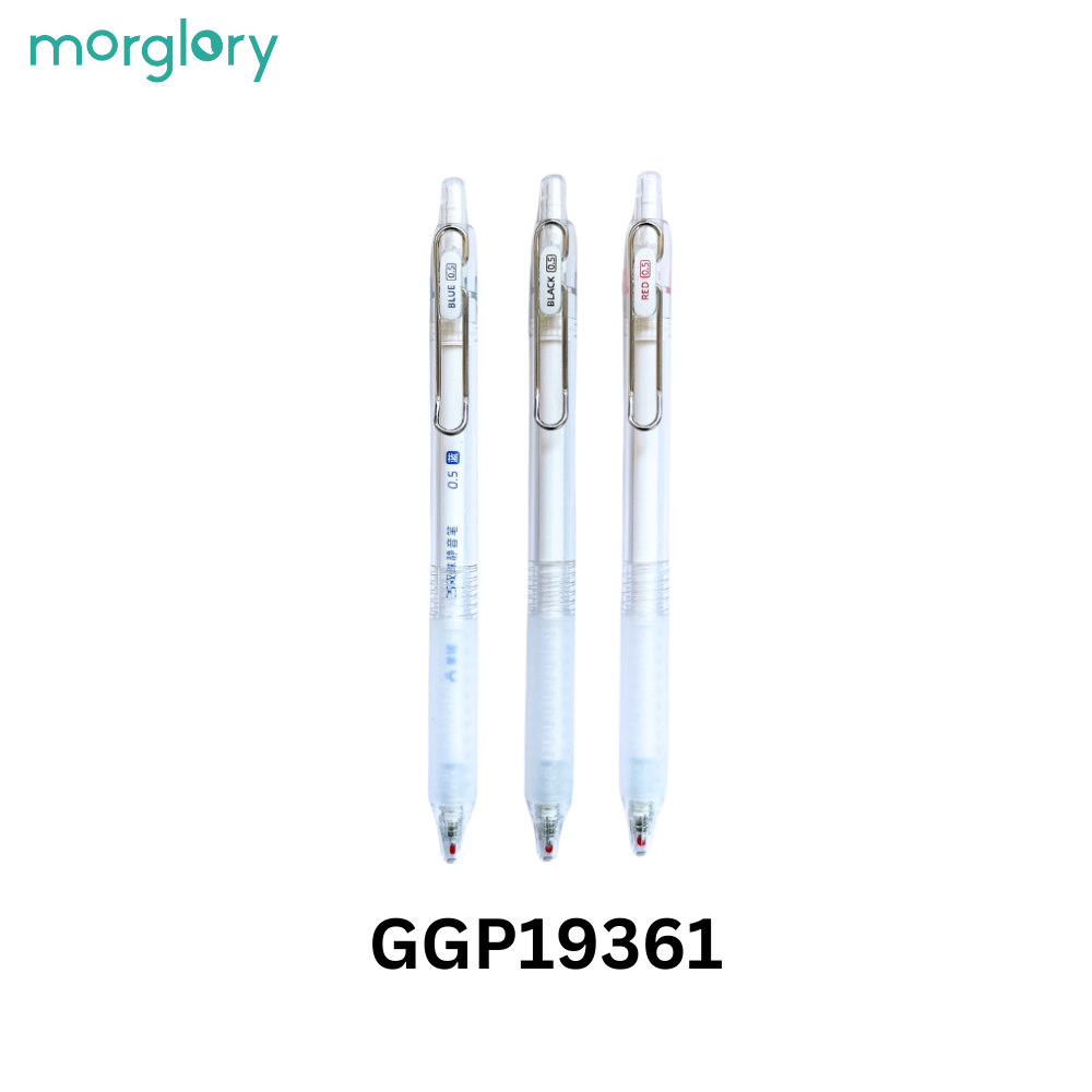 ปากกาเจลกดไร้เสียง 0.5มม. ด้ามใส มินิมอล GGP19361