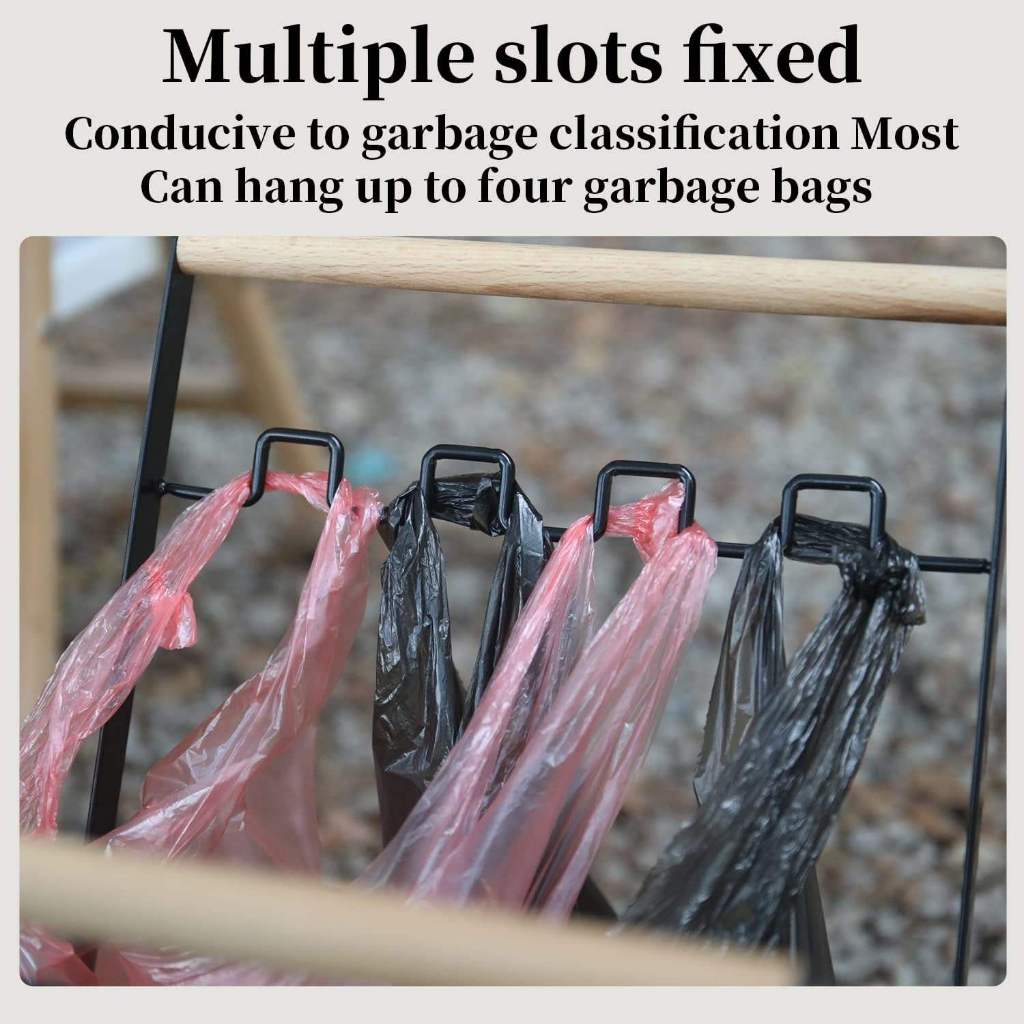 ✨New✨ที่แขวนถุงขยะ เหล็กแขวนถุงขยะ ขนาด 56x25cm.(ก่อนกาง) ราวเหล็กแขวนขยะอเนกประสงค์ #F076 - รูปที่ 3