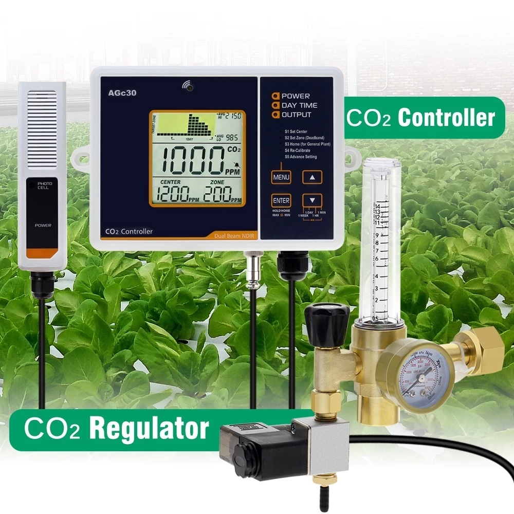 ใหม่ Co2 Controller เครื่องวัดและควบคุมก๊าซคาร์บอนไดออกไซด์ CO2 Monitor ควบคุมการเปิด-ปิด อัตโนมัติ 