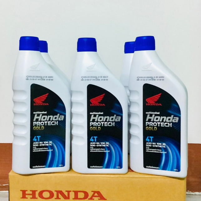 น้ำมันเครื่อง Honda PROTECH GOLD 4T JASO MA 10W30 ฝาน้ำเงิน ขนาด 0.8ลิตร (6ขวด) สำหรับรถมอเตอร์ไซค์4จังหวะ