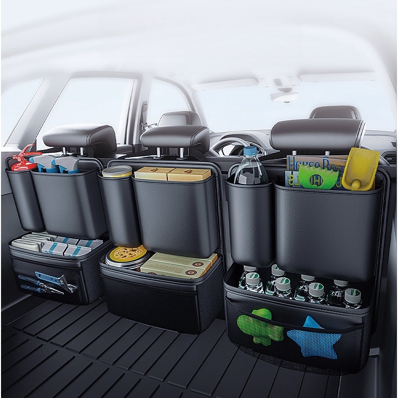 กระเป๋าเก็บของท้ายรถ 38x32 cm กล่องเก็บของหลังเบาะหลัง รถ SUV กระเป๋าแขวนหลังเบาะ ที่ใส่ของหลังเบาะรถอเนกประสงค์
