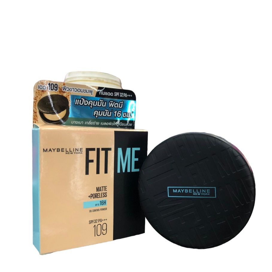 แป้งเมย์เบลลีน ฟิต มี แมท+พอร์เลส คุมมัน16ชม 6 กรัม Maybelline FIT ME POWDER