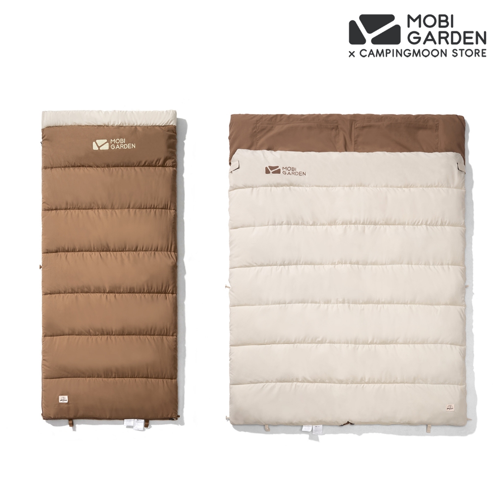 ถุงนอน Mobi Garden เนื้อผ้า Polyester นุ่มสบาย มีสองสี ทั้งเดี่ยวและคู่ เหมาะกับอุณหภูมิ 0-20℃